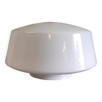 Industrial style opaline globe lampshade, mid-20th century