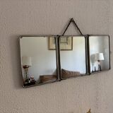 Vintage 1930s triptych barber mirror registered G.B Paris - 28 x 69 cm