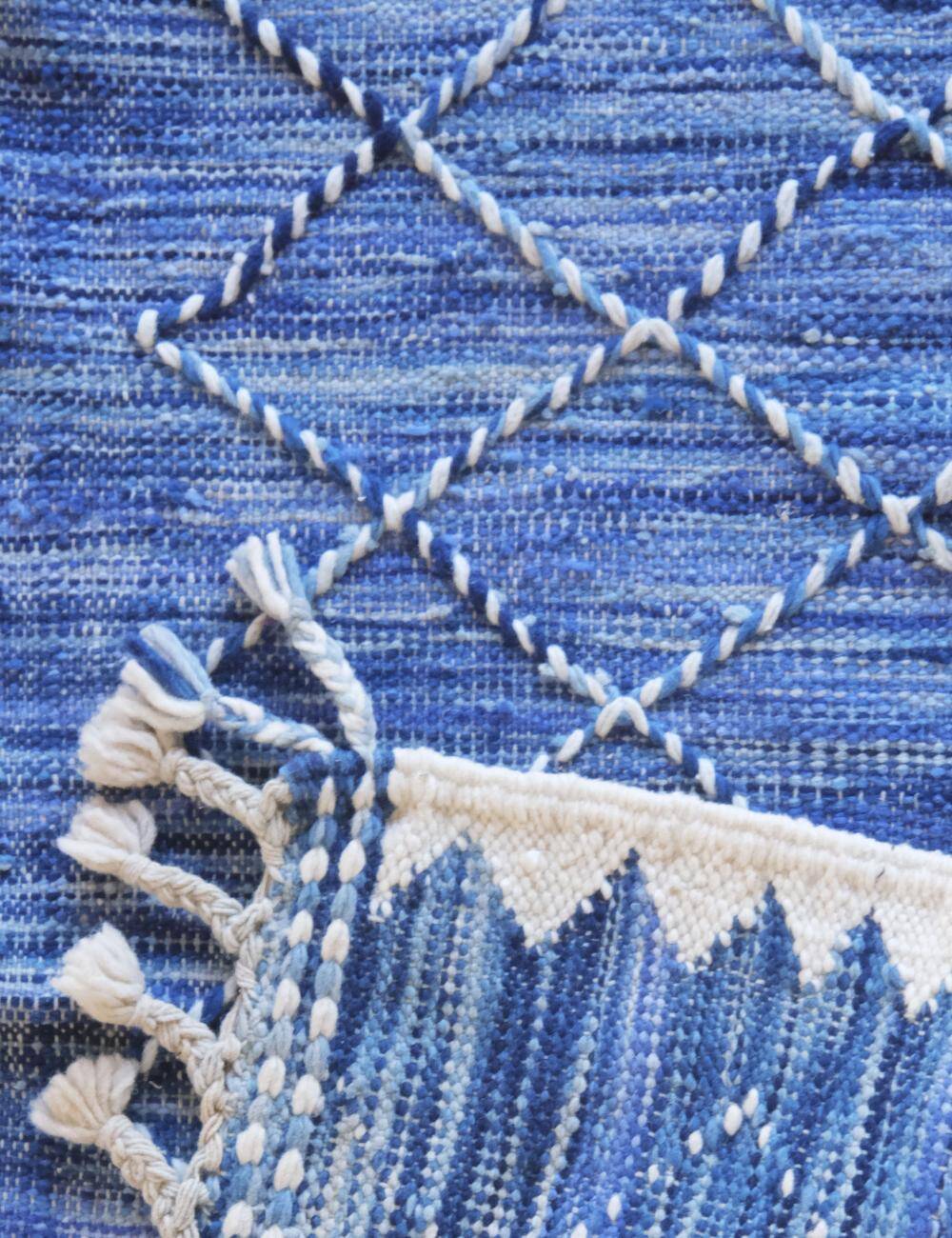 Flat Kilim Rug Blue - 213 x 71 cm