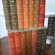 Front of fake leather books for bookcase