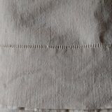 Old ecru linen sheet Monogram MC - 268 x 202 cm