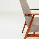 Beige mixed vintage armchair from the 1970s.