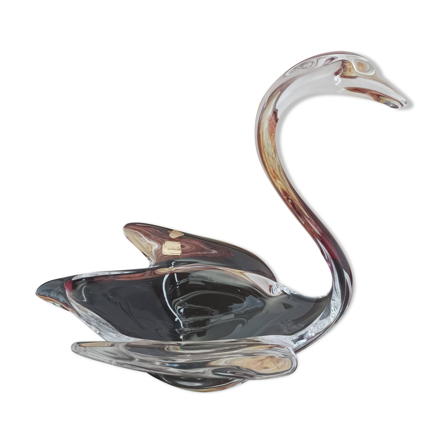 Vide-poche Cygne vintage en cristal Vanne le Châtel