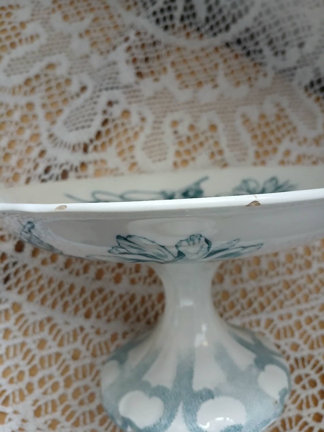 2 antique ironstone compote dishes