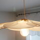 Suspension florale coton et rotin - suspension fleur.