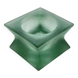 Modernist vintage square vase in frosted molded pressed glass