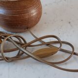 Sandstone lamp and lampshade in dried flowers 70s