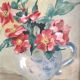 Aquarelle vintage de fleurs, signée Griggs