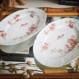 Gravy boat +2 Porcelain Raviers Limoges Lafarge / Floral Country Decor