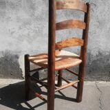 Pair of mulched brutalist chairs and wood