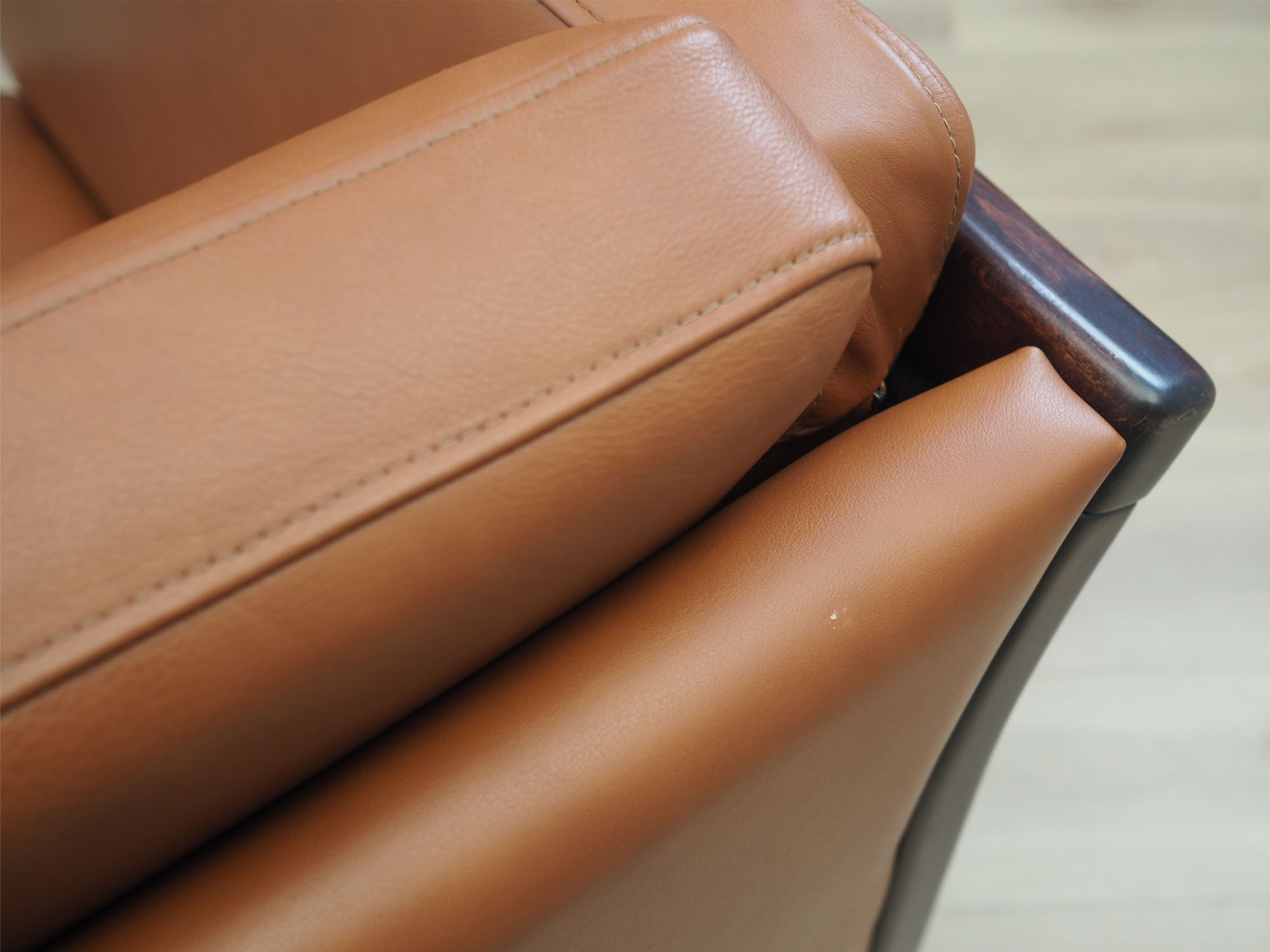 Leather sofa, Danish design, 90s, production: Hurup
