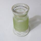 Vintage green and gold frosted glass vase