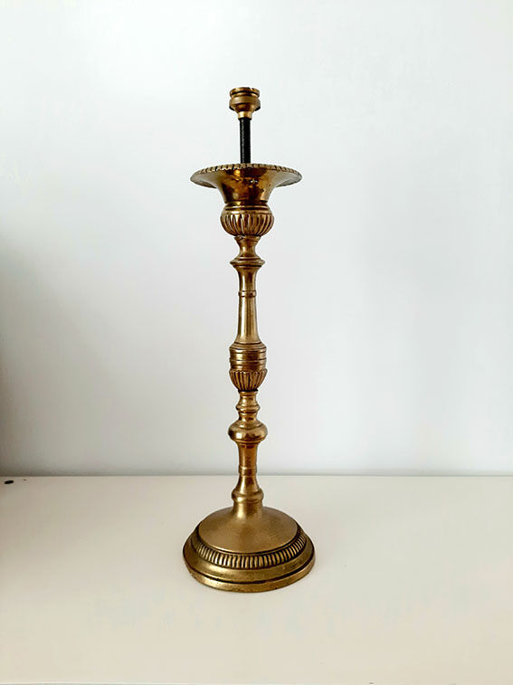 Old brass lamp foot candle holder