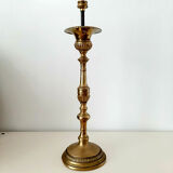 Pied de lampe en laiton ancien bougeoir