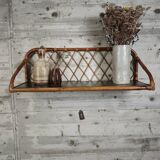 Vintage rattan wall shelf