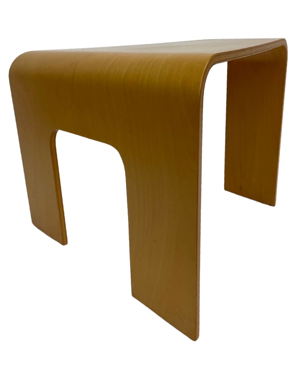 Table d’angle en bois courbé moderne du milieu du siècle années 1970