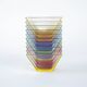 Ensemble de bols en verre carrés, design italien, années 1980, fabriqués en Italie.