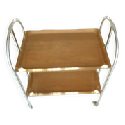 folding metal and wood serving trolley