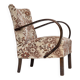 1950s, Danish artdeco armchair, furniture velour, beech wood, reupholstered