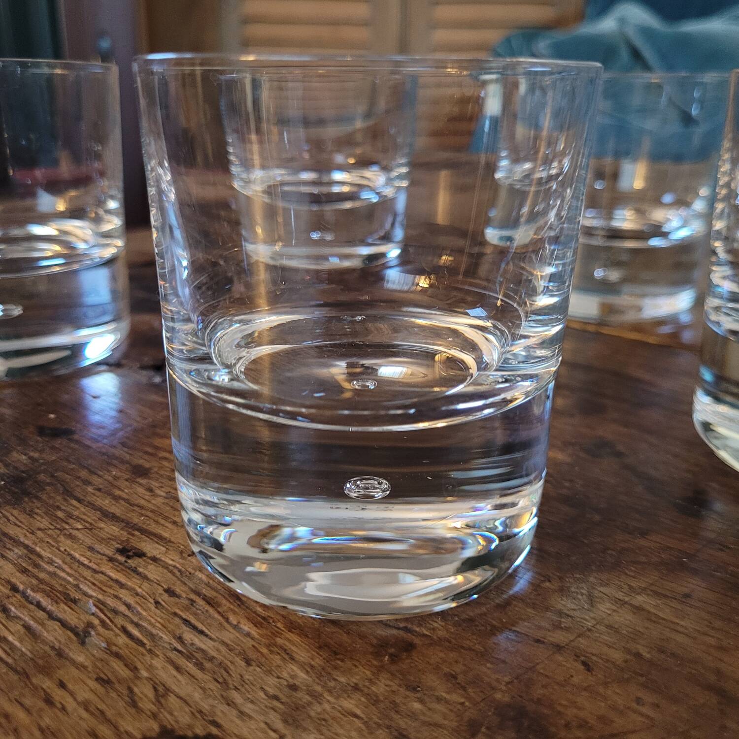 5 thick-bottomed bubble glasses – Scandinavian design, 1970s