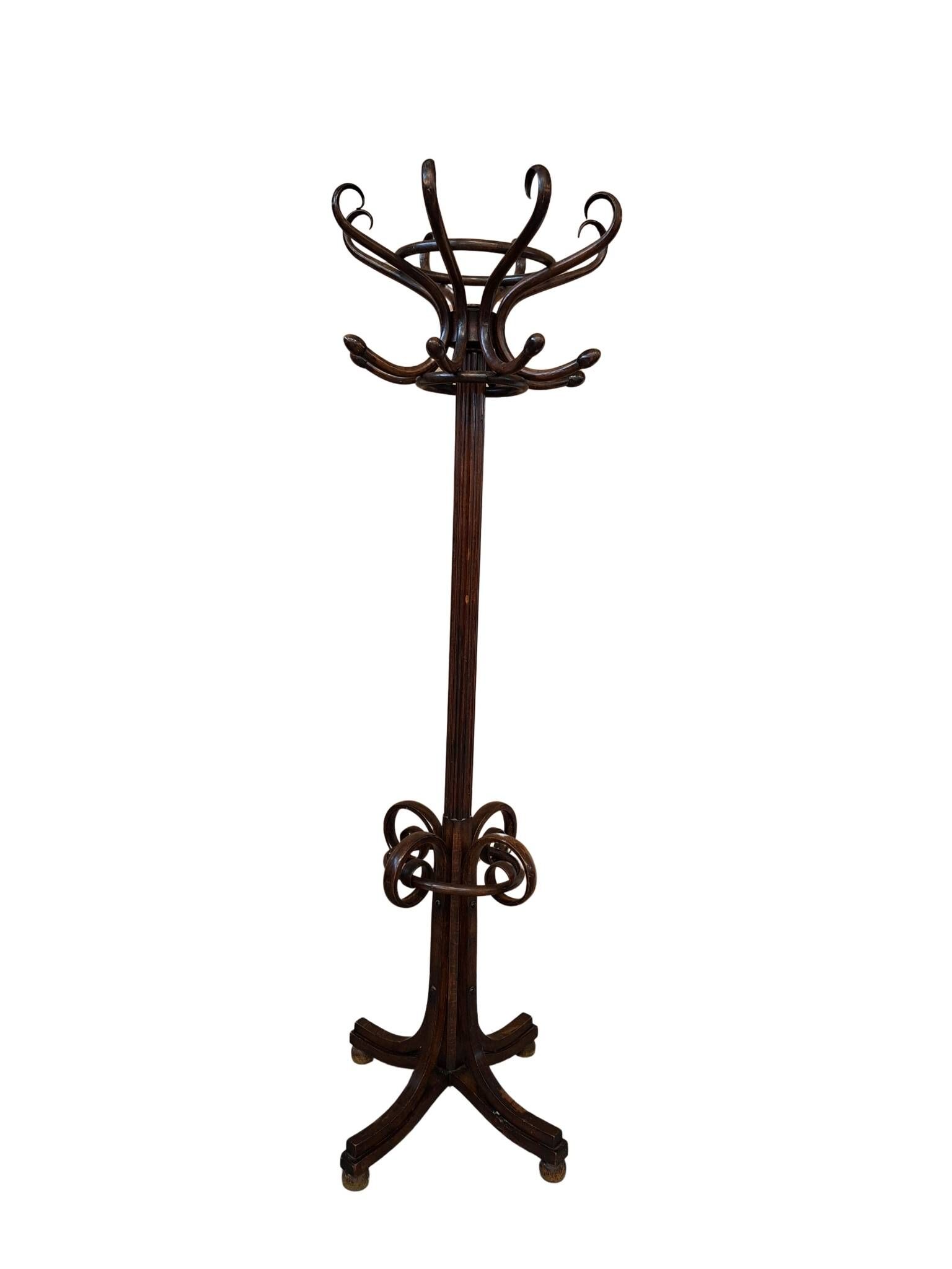 Elegante Appendiabiti a Colonna Stile Thonet