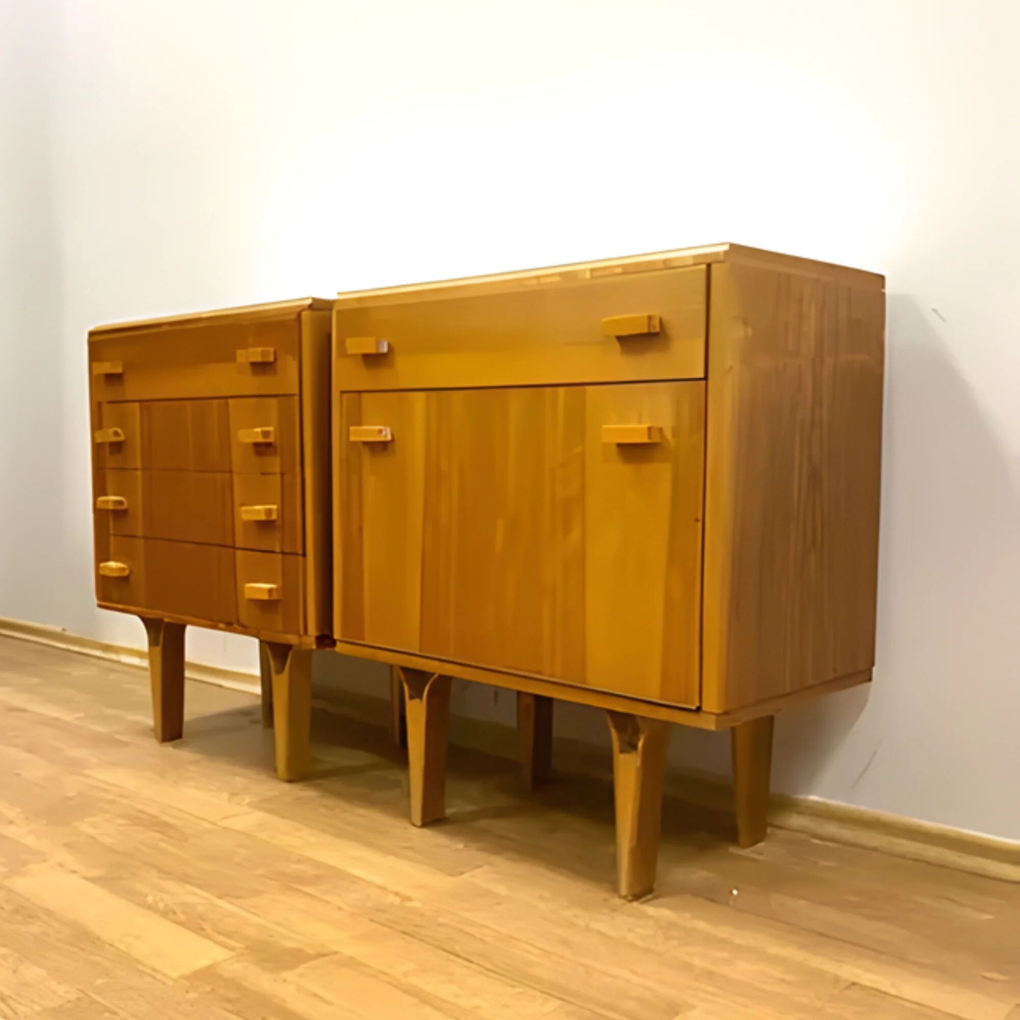 Ensemble de 2 meubles rétro de F. Mezulánik, style bruxellois, années 1960