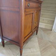 Louis XVI-style sideboard - 1 drawer - fluted legs - mahogany - solid wood