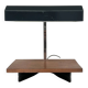 Teak and grey lacquered metal desk lamp, 1950s.