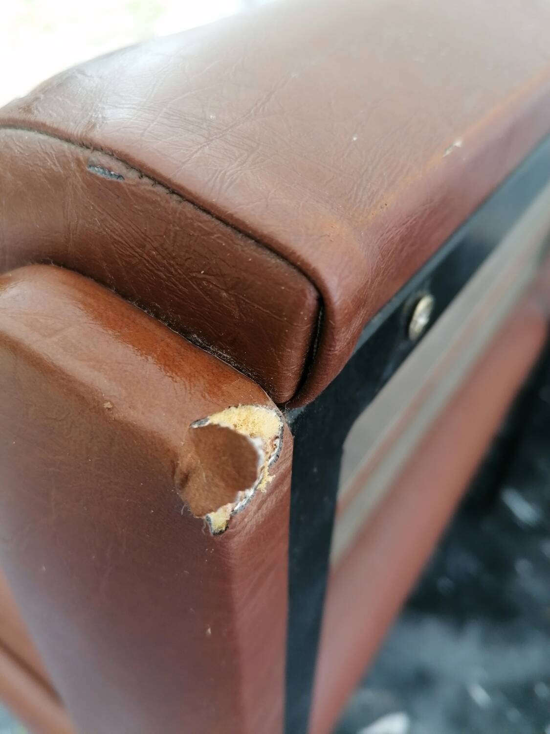 Faux leather bench seat, circa 1970