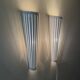 Vintage Italian Pair of Large White Wall Lamps By Ventura Design