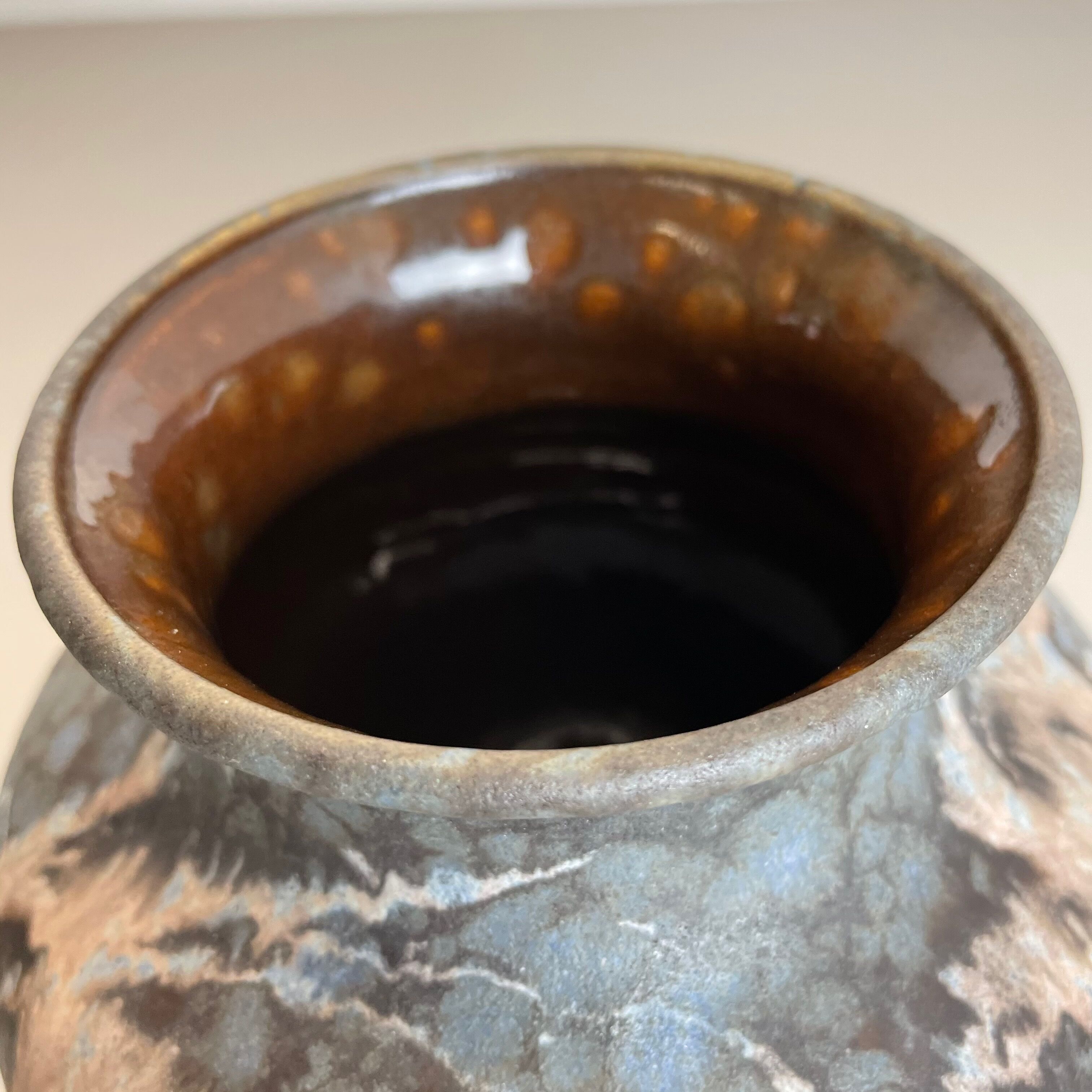 Set of 2 Pottery Vases Fat Lava Abstract Designed by Ruscha, Germany, 1960s