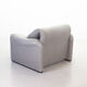 Cassina Lounge Chair 'Maralunga' by Vico Magistretti in Grey Leather 1970s