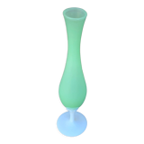 Vintage green and white opaline soliflore vase