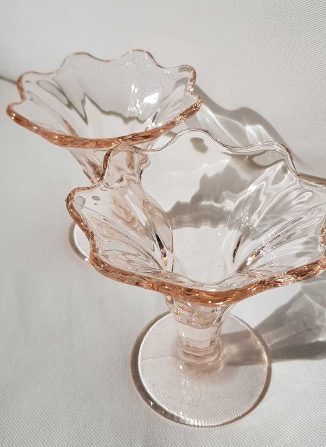 Coffret de 2 gobelets à dessert à la crème glacée en verre rose La Rochere