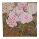 Peony bouquet painting signed and delivered with its certificate
