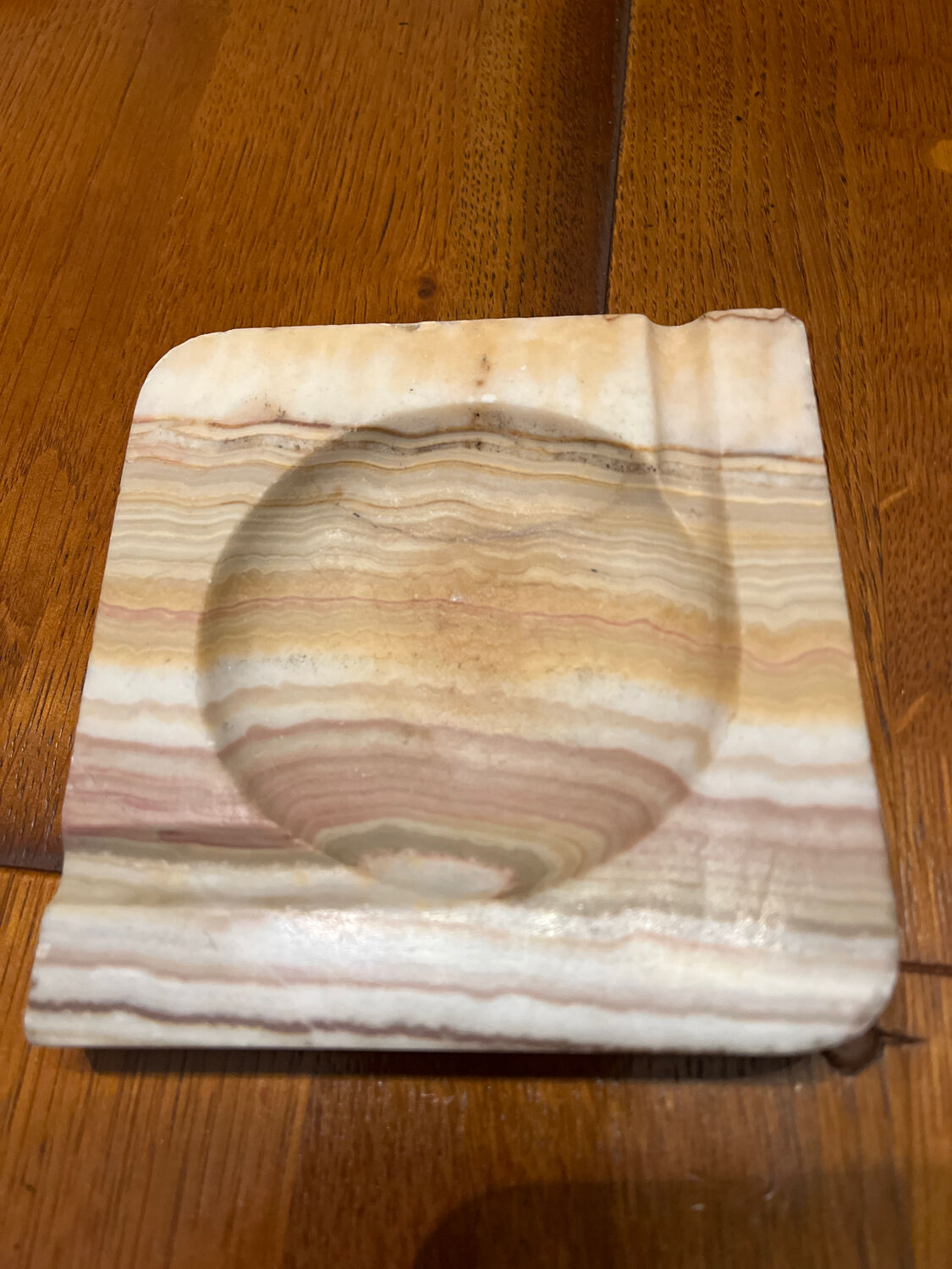 Beige marble ashtray