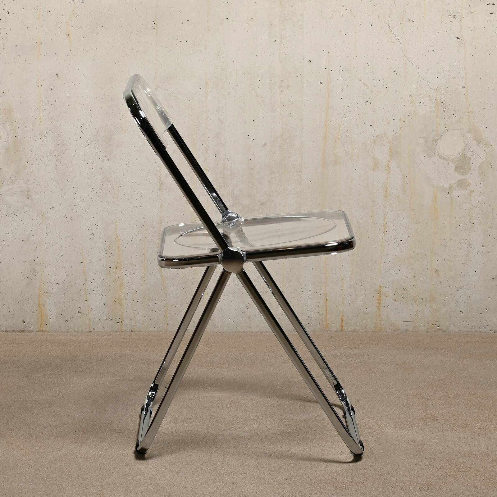 Giancarlo Piretti Plia Folding Chair Chrome for Anonima Castelli
