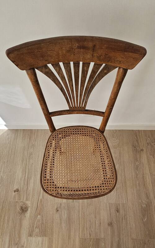 Vintage Thonet chair, wood and caning, no. 221.