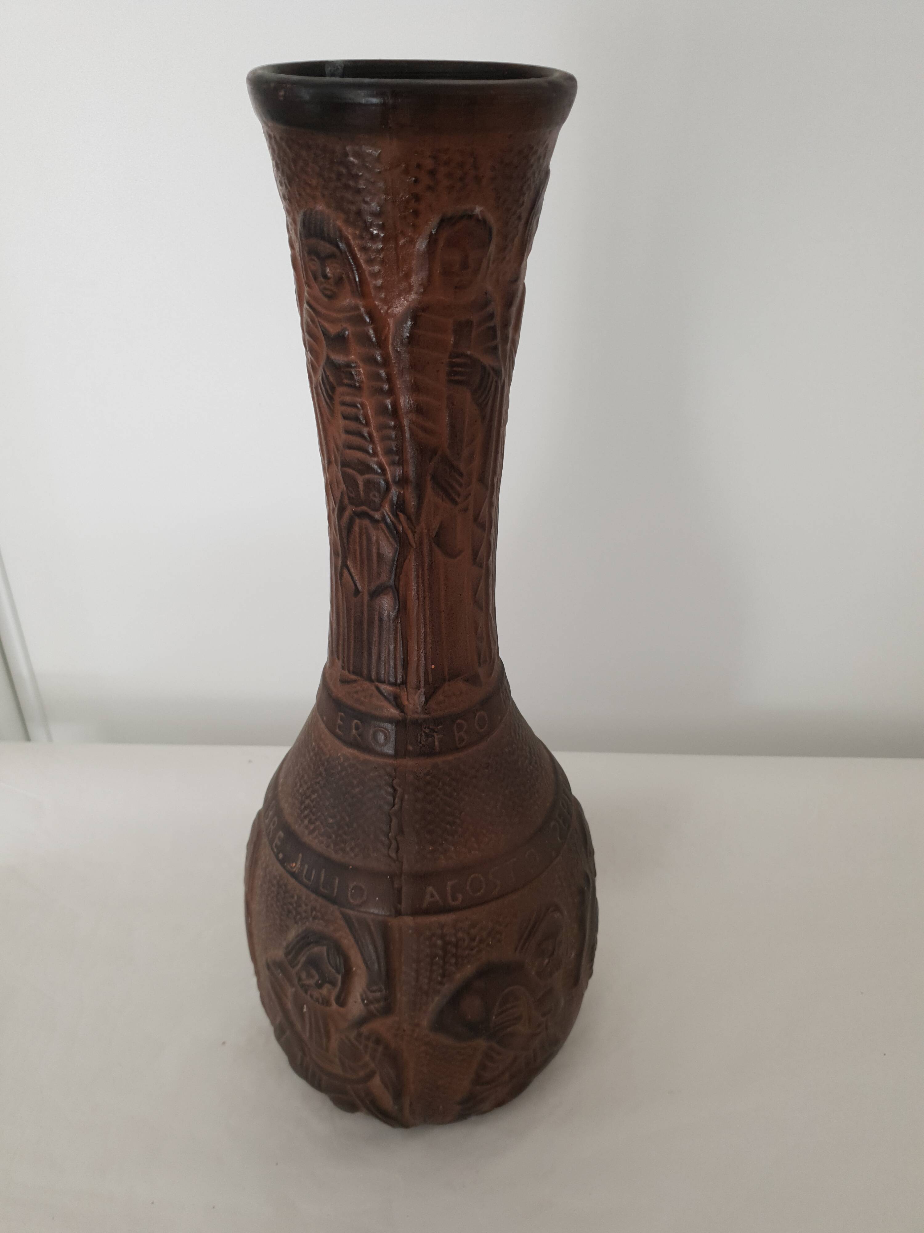 Large Medieval Style Terracotta Ceramic Vase - Height 53cm