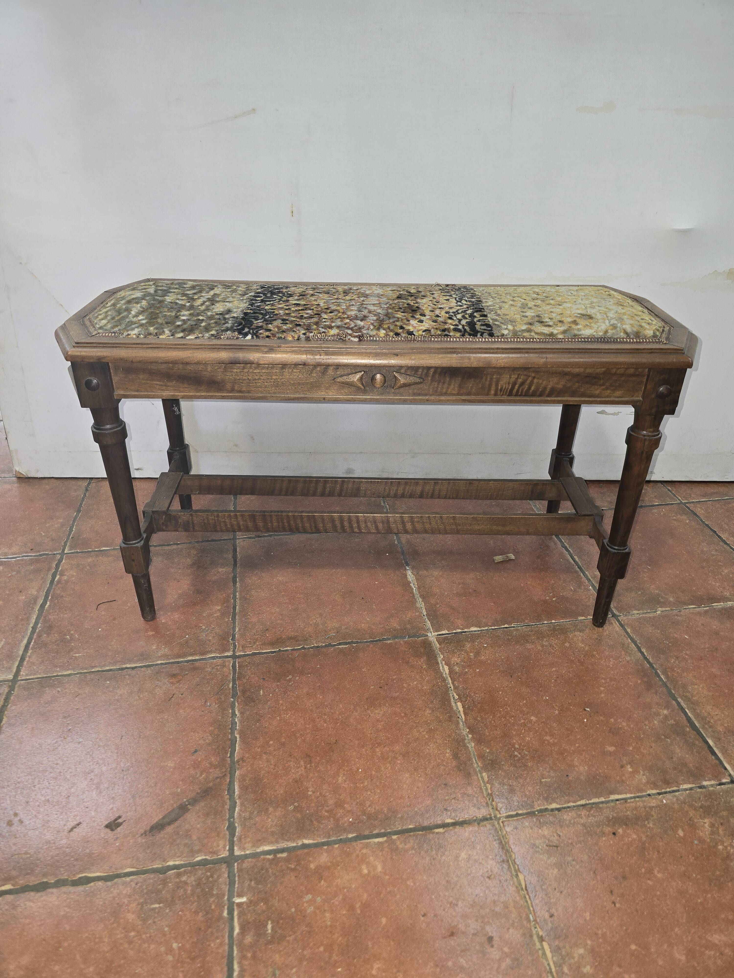 Antique walnut piano bench