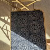 Set of 2 folding chairs in velvet and gold metal