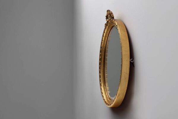 Miroir biseauté en bois de style Louis-Philippe, marque Pieterman, 1950