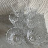 Set of six Bayel Champagne crystal stemmed glasses