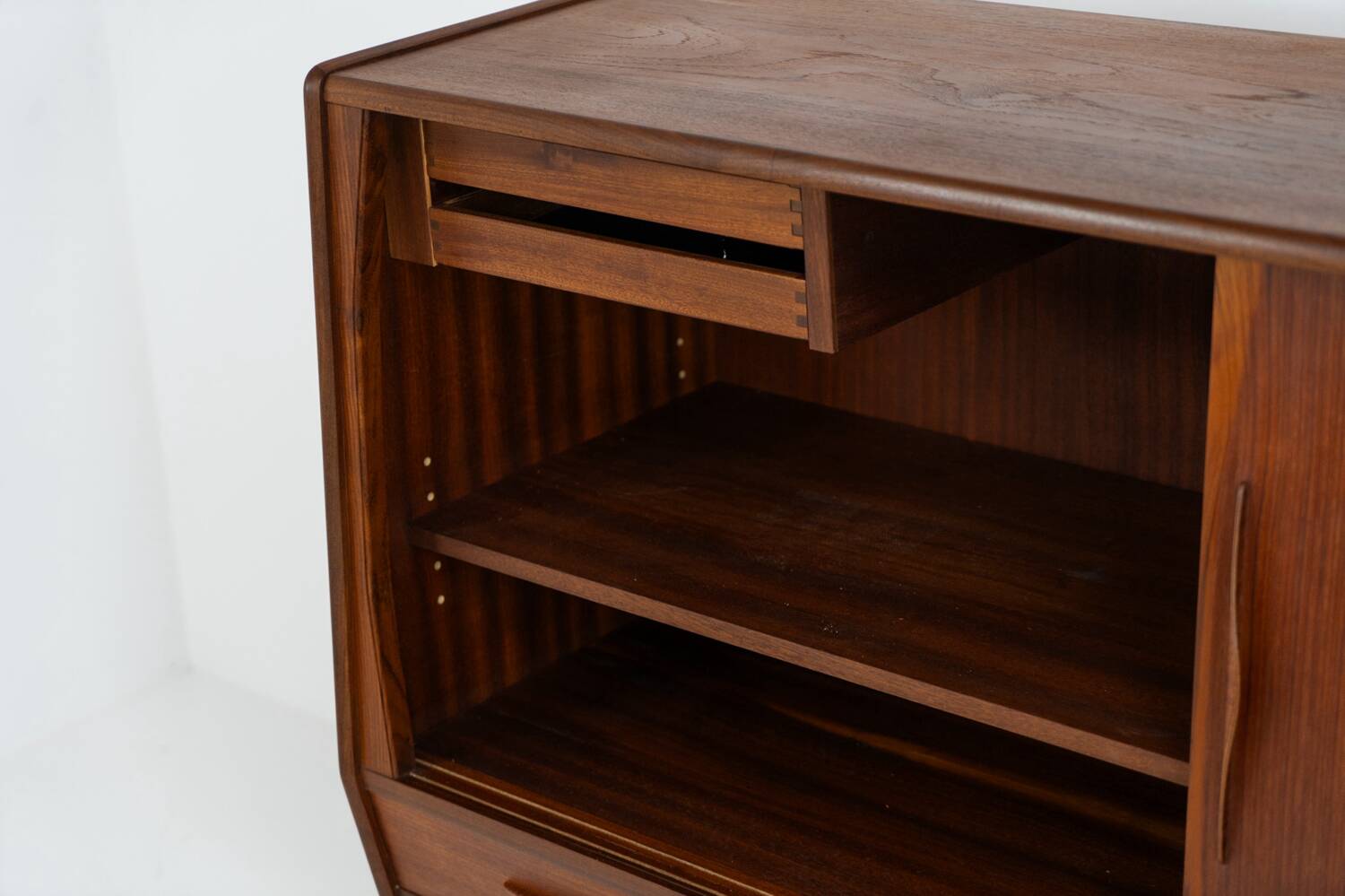 Teak highboard by Jensen & Mølholm (Denmark, 1960s).