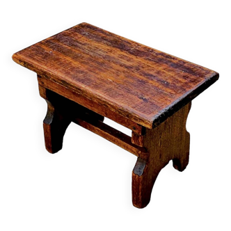 Old small stool - solid wood footrest