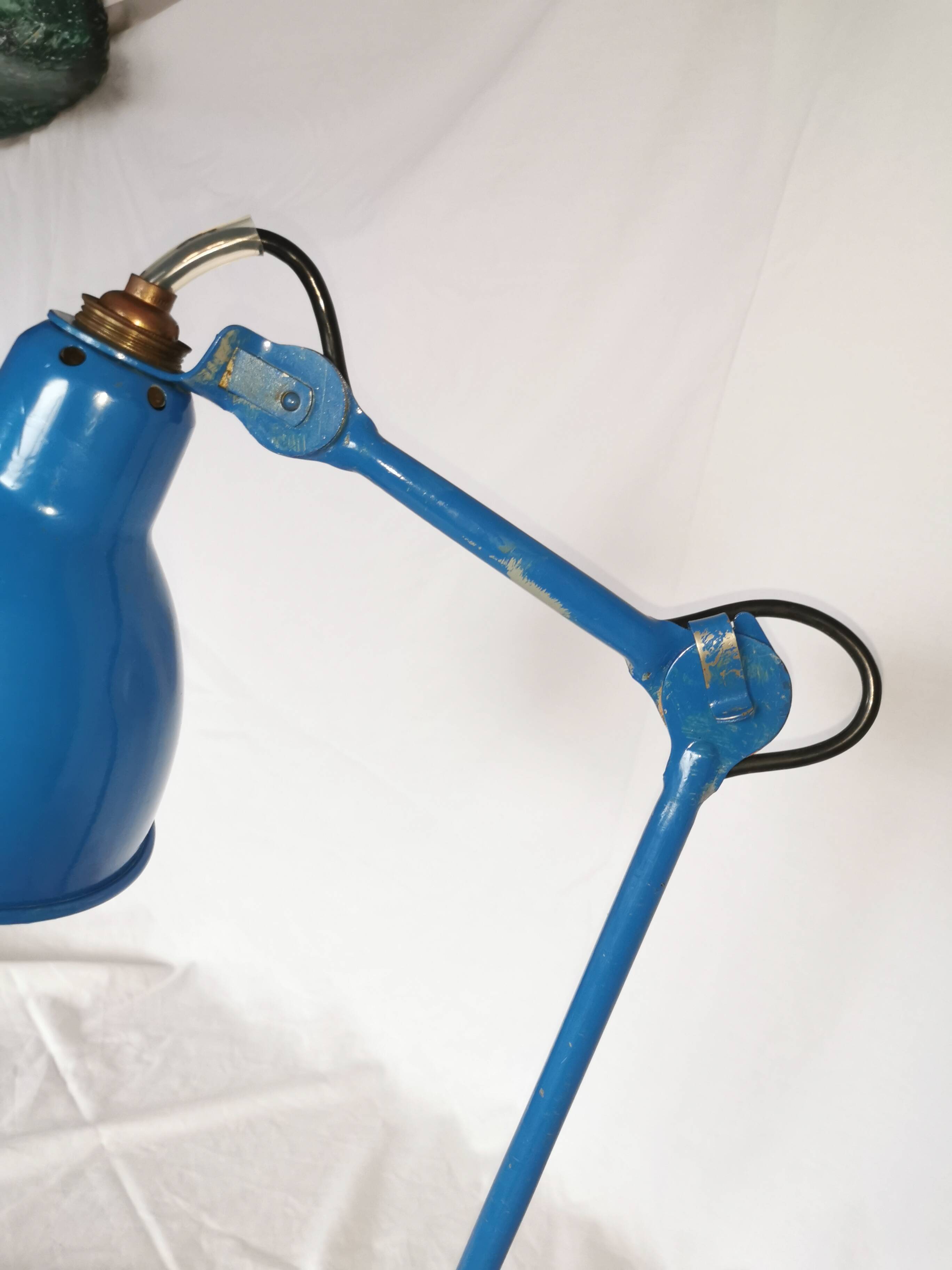 RAVEL articulated lamp, model 205 blue, Bernard Albin Gras, Clamart, France, 1932