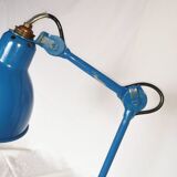 RAVEL articulated lamp, model 205 blue, Bernard Albin Gras, Clamart, France, 1932