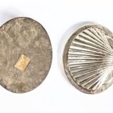 Antique lidded box | Shell motif | Silver plated |