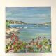 Huile sur toile paysage de port fleuri