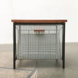 Mid-century teak side table with magazine rack.